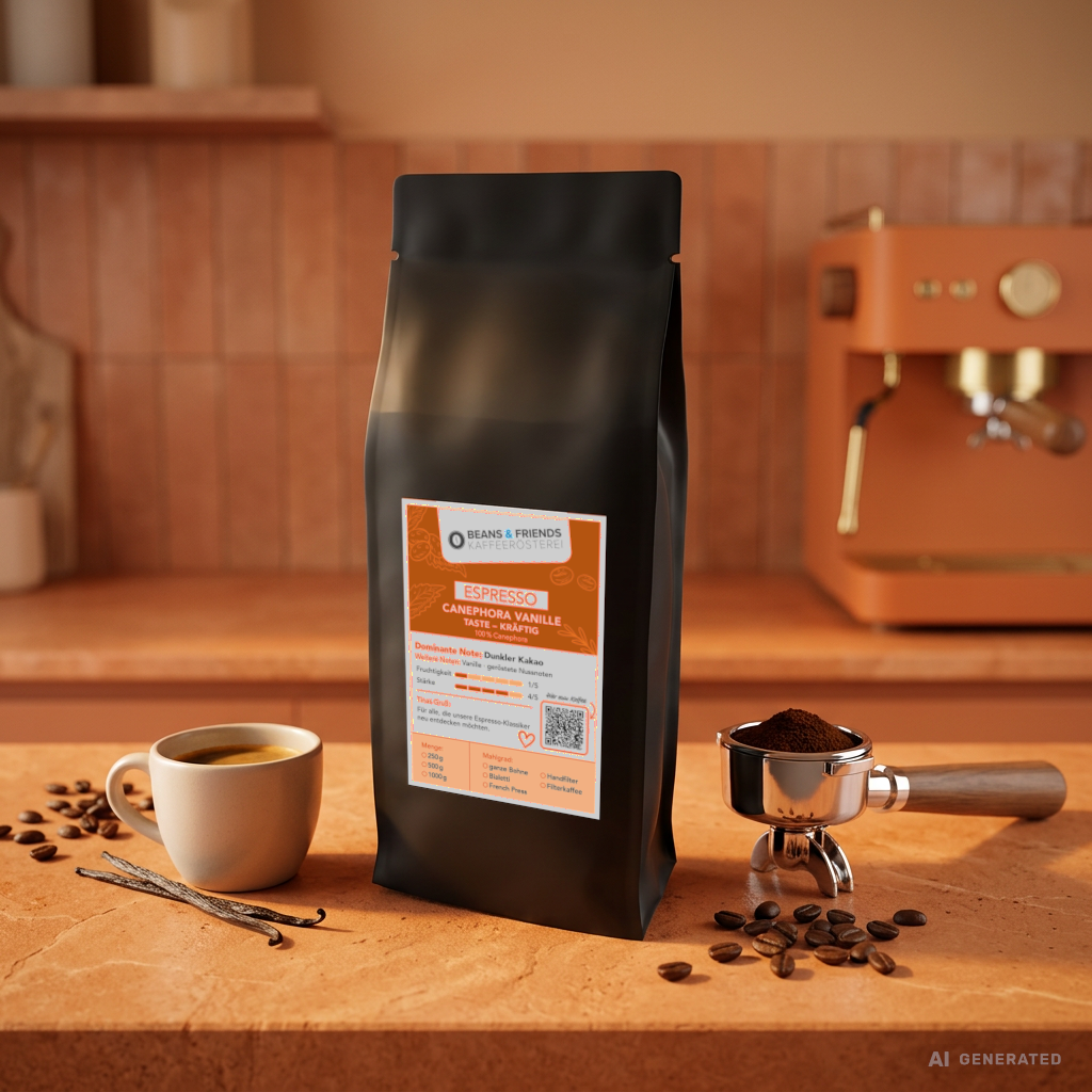 Espresso Canephora / taste - kräftig von Beans & Friends im Siebträger – Espresso mit würziger Röstaromatik und dichter Crema