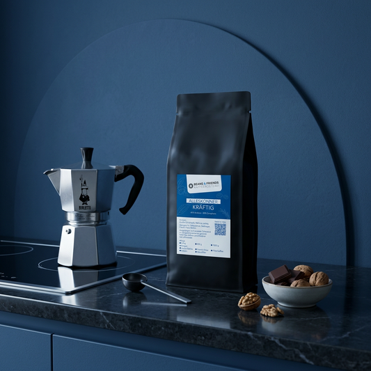Alleskönner Kräftig von Beans & Friends aus der Bialetti – würziger Kaffee mit kräftigen Röstaromen und vollem Geschmack