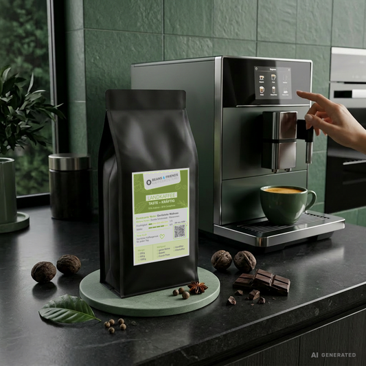 Landkaffee Kräftig für Vollautomaten von Beans and Friends – 70 % Arabica und 30 % Canephora mit dunkler Schokolade, Walnuss und kräftigem Körper
