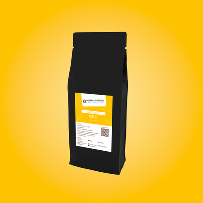 Balance Mild Kaffee ganze Bohnen von Beans and Friends – 100 % Arabica mit Karamell, Schokolade und feinen Fruchtnoten, mild, ausgewogen und ideal als Filterkaffee.
