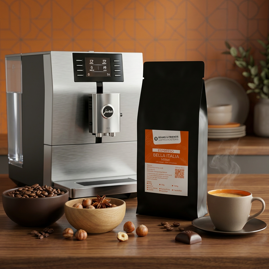 Espresso Bella Italia von Beans & Friends im Vollautomaten – italienischer Espresso mit kräftigem Körper, feiner Crema und nussiger Röstaromatik