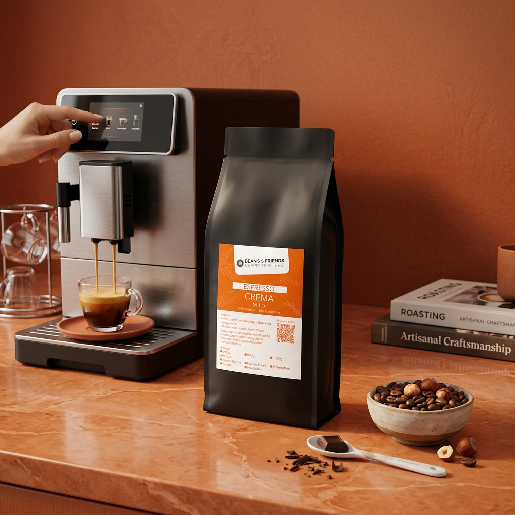 Espresso Crema Mild von Beans & Friends im Vollautomaten – ausgewogener Espresso mit feiner Crema und weichem Körper
