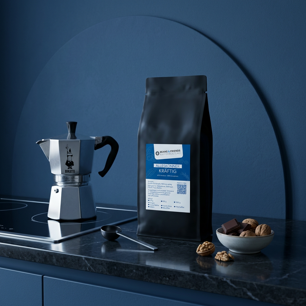 Alleskönner Kräftig von Beans & Friends aus der Bialetti – würziger Kaffee mit kräftigen Röstaromen und vollem Geschmack