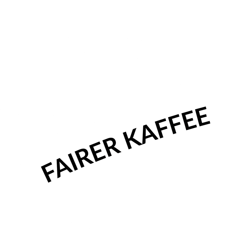„Beans and Friends Logo – Schwarz-weißes, kreisförmiges Design und Kaffeebohne, steht für fairen Kaffee und die Freundschaft zwischen Kaffee und Menschen.“