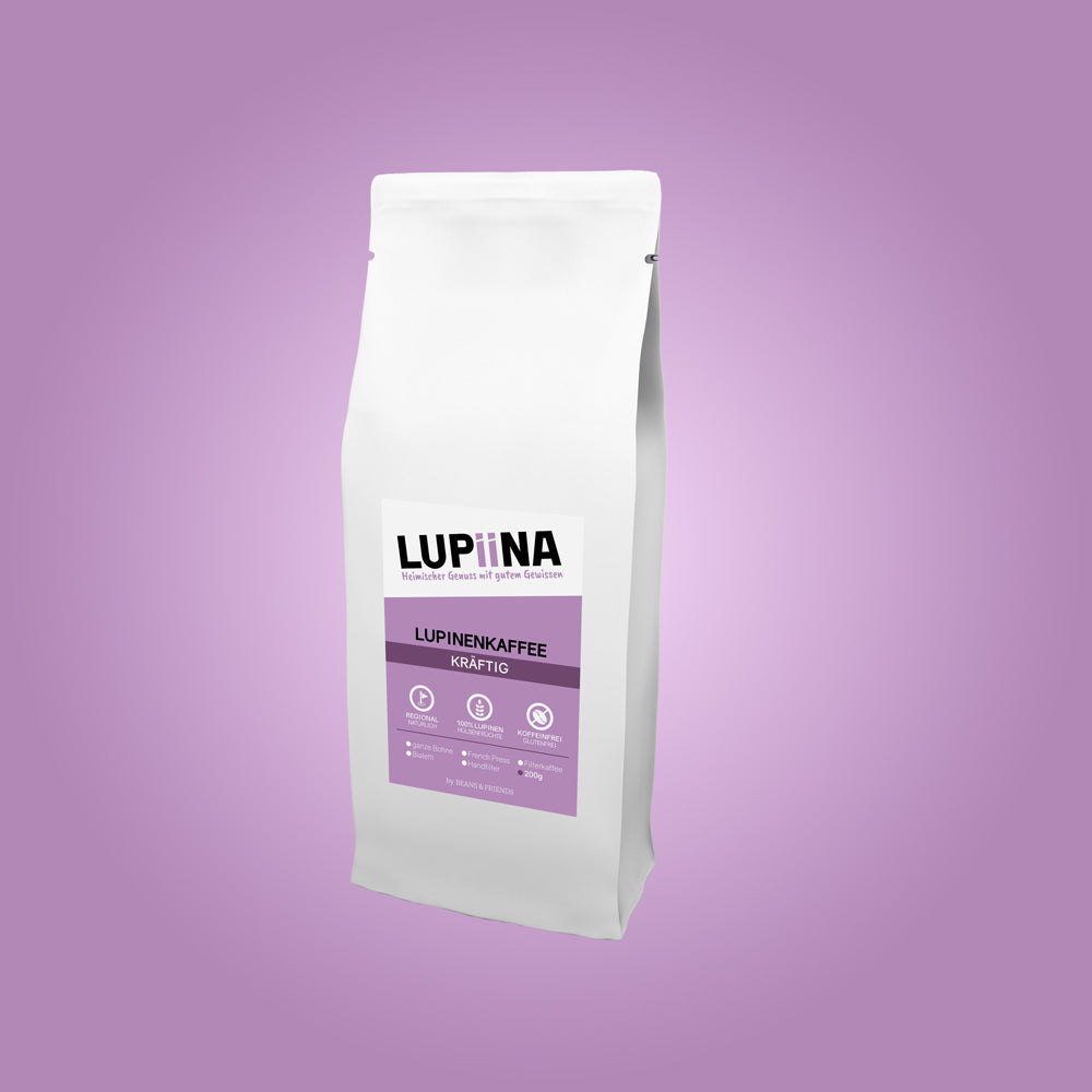 Lupiina Kräftig von Beans & Friends – 100 % Lupinenkaffee mit malziger Aromatik, feinen Nussnoten und vollmundigem Charakter
