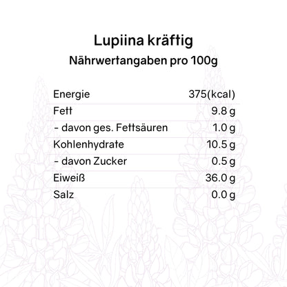 Nährwerttabelle Lupinenkaffee Lupiina kräftig