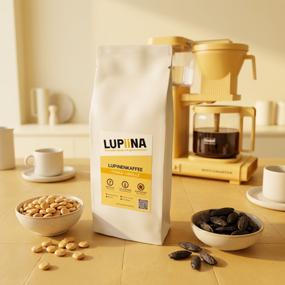 Lupiina Tonka Vanille von Beans & Friends als Filtergetränk – harmonische Lupinenmischung mit echter Tonkabohne und Vanille