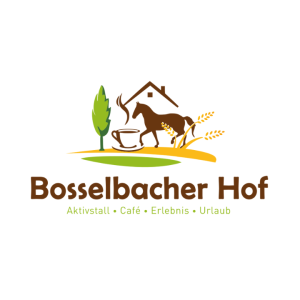 Logo-grün-braun-gelb-Bosselacher Hof-Pferde-Cafe und mehr.