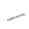 Kaffeelogo rund in Stempelform, hervorgehoben in schwarzer Schrift Fairer Kaffee, beans and friends, Jülich, seit 2009