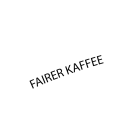 Kaffeelogo rund in Stempelform, hervorgehoben in schwarzer Schrift Fairer Kaffee, beans and friends, Jülich, seit 2009